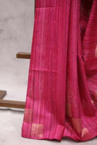 Rose Pink Raw Silk Saree - SRRPRSS593