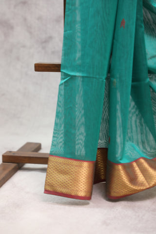 Green Silk Maheshwari Saree - SRGSMS242