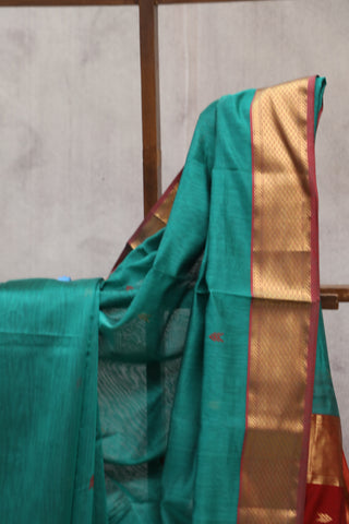 Green Silk Maheshwari Saree - SRGSMS242