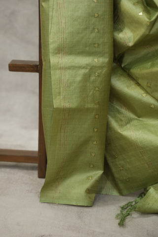 Green Sequin Tussar Silk Saree - SRGSTSS1010