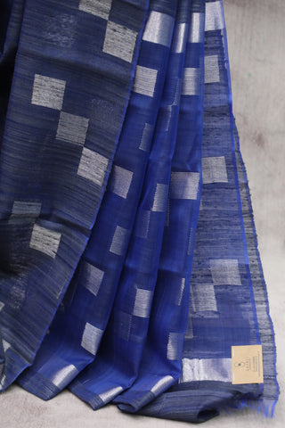 Blue Raw Silk Saree - SRBRSS592