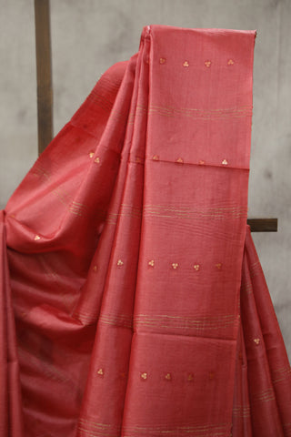 Pink Sequin Tussar Silk Saree - SRPSTSS1011