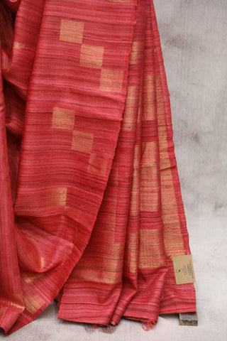 Red Raw Silk Saree - SRRRSS590