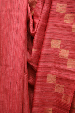 Red Raw Silk Saree - SRRRSS590