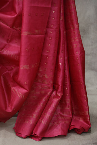 Pink Sequin Tussar Silk Saree - SRPSTSS1007