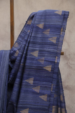 Blue Raw Silk Saree - SRBRSS584