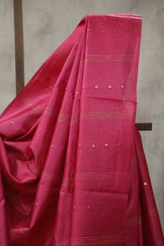 Pink Sequin Tussar Silk Saree - SRPSTSS1007