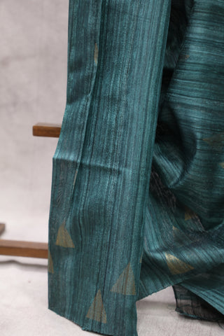 Teal Raw Silk Saree - SRTRSS559