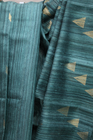 Teal Raw Silk Saree - SRTRSS559