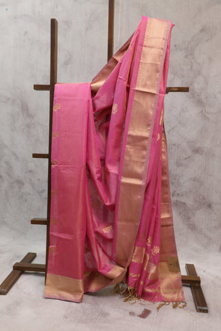 Pink Maheshwari Tissue Silk Saree - SRPMTSS215