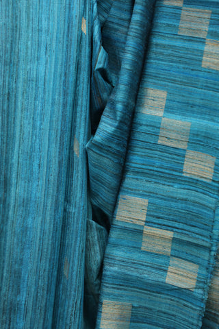 Teal Blue Raw Silk Saree - SRTBRSS591