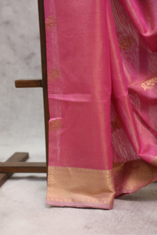 Pink Maheshwari Tissue Silk Saree - SRPMTSS215