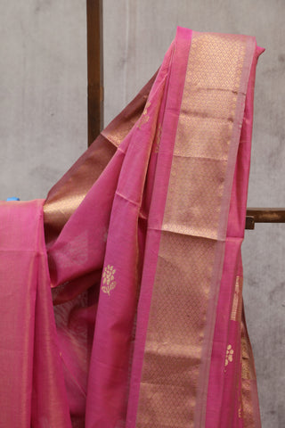 Pink Maheshwari Tissue Silk Saree - SRPMTSS215