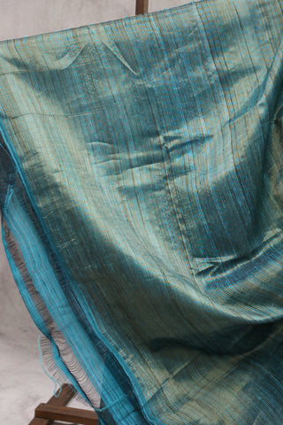 Teal Blue Raw Silk Saree - SRTBRSS591