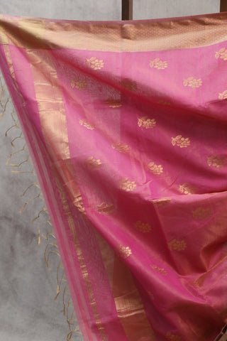 Pink Maheshwari Tissue Silk Saree - SRPMTSS215