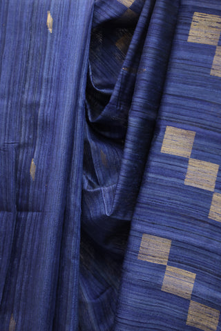 Blue Raw Silk Saree - SRBRSS573