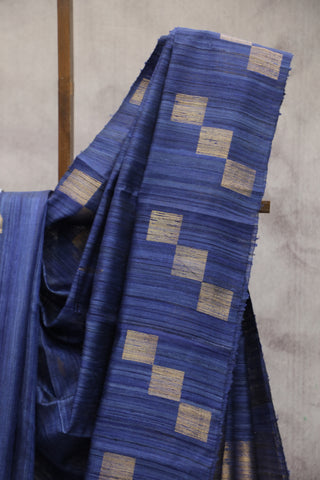 Blue Raw Silk Saree - SRBRSS573