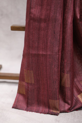 Dark Peach Raw Silk Saree - SRDPRSS571