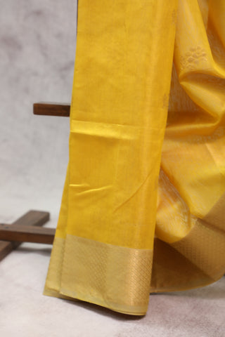 Yellow Maheshwari Tissue Silk Saree - SRYMTSS217