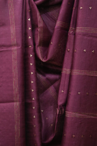 Purple Sequin Tussar Silk Saree - SRPSTSS1002