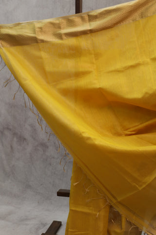 Yellow Maheshwari Tissue Silk Saree - SRYMTSS217