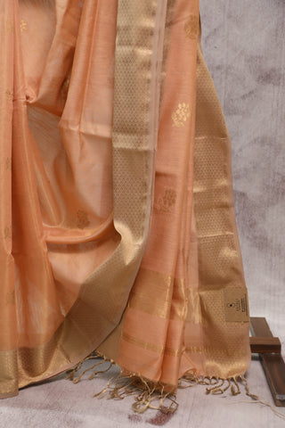 Carrot Maheshwari Tissue Silk Saree - SRCMTSS211