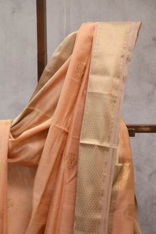 Carrot Maheshwari Tissue Silk Saree - SRCMTSS211