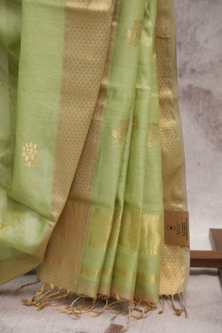 Pastel Green Maheshwari Tissue Silk Saree - SRPGMTSS210