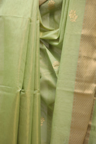 Pastel Green Maheshwari Tissue Silk Saree - SRPGMTSS210