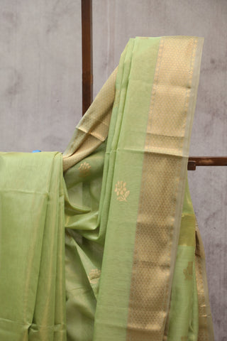 Pastel Green Maheshwari Tissue Silk Saree - SRPGMTSS210