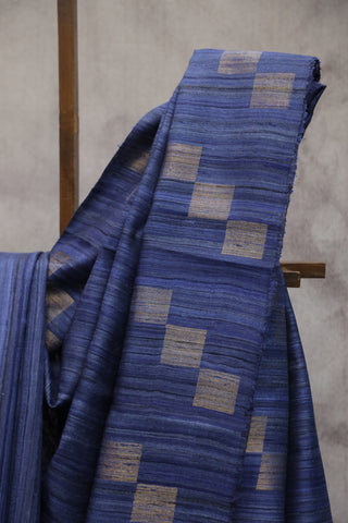 Blue Raw Silk Saree - SRBRSS570