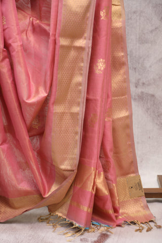 Peach Maheshwari Tissue Silk Saree - SRPMTSS213