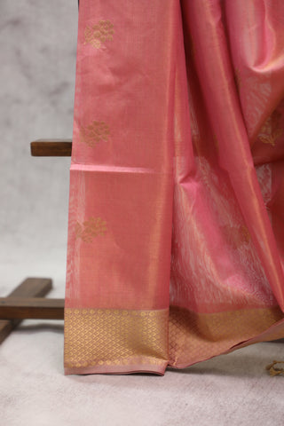 Peach Maheshwari Tissue Silk Saree - SRPMTSS213