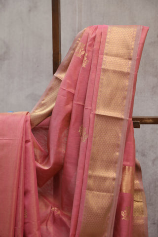 Peach Maheshwari Tissue Silk Saree - SRPMTSS213