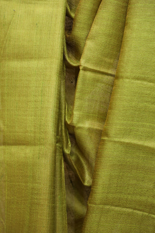 Olive Green Tussar Silk Saree - SROGTSS859