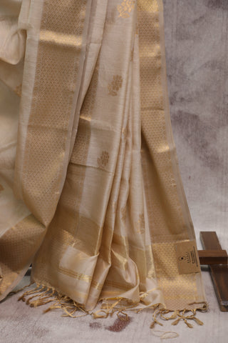 Beige Maheshwari Tissue Silk Saree - SRBMTSS219