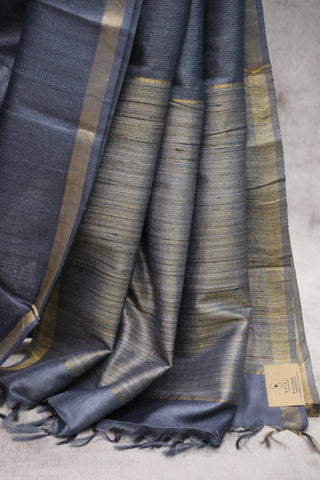 Grey Tussar Silk Saree - SRTSS860