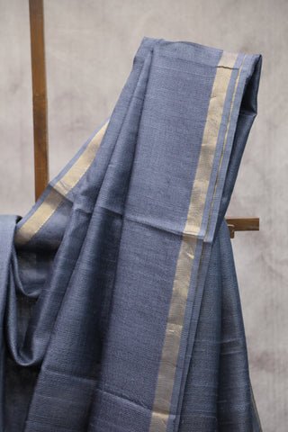 Grey Tussar Silk Saree - SRTSS860