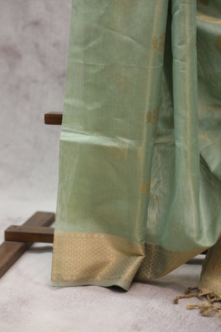 Teal Green Maheshwari Tissue Silk Saree - SRTGMTSS212