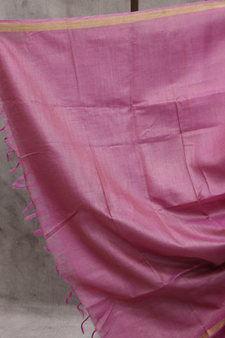 Rose Pink Tussar Silk Saree - SRRPSS861