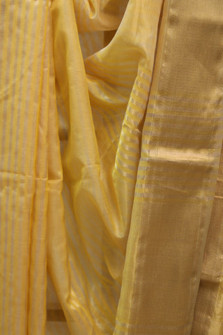 Yellow Maheshwari Tissue Silk Saree - SRYMTSS220