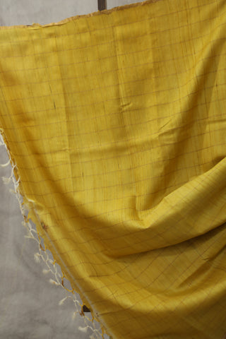 Beige Hand-Painted Tussar Silk Saree - SRBHPTSS986