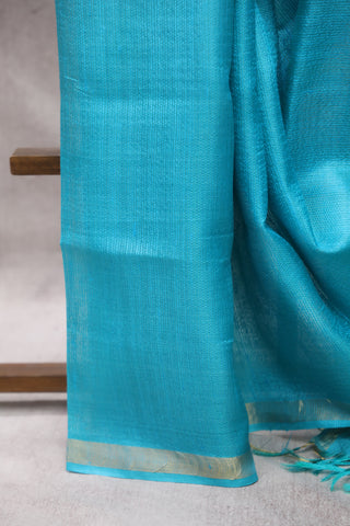 Turquoise Tussar Silk Saree - SRTTSS857