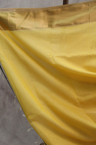 Yellow Maheshwari Tissue Silk Saree - SRYMTSS220