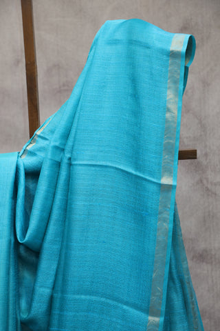 Turquoise Tussar Silk Saree - SRTTSS857