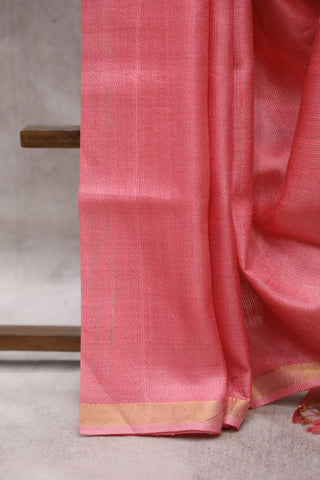 Pink Tussar Silk Saree - SRPTSS858