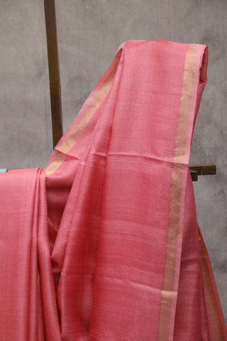 Pink Tussar Silk Saree - SRPTSS858