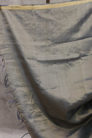 Grey Tussar Silk Saree - SRGTSS856