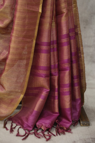 Purple Tussar Silk Saree - SRPTSS924