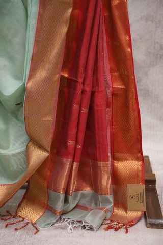 Pastel Green Silk Maheshwari Saree - SRPGSMS247